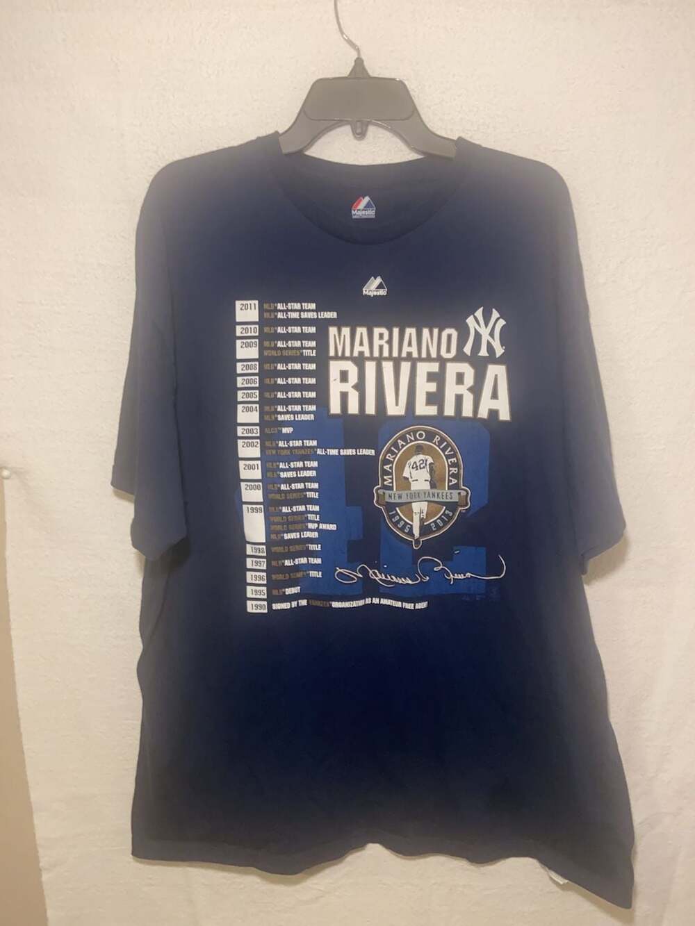 Majestic New York Yankees Mariano Rivera Career Achievement T-Shirt Size 2XL